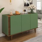 Balcão Buffet Elegance Ripado 3 Portas Hortelã/amêndoa - Pano