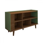 Balcão Buffet Elegance Ripado 3 Portas Hortelã/amêndoa - Pano