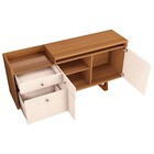 Balcão Buffet Ellora 2 Portas Com Espelho Decorativo H01 Natu