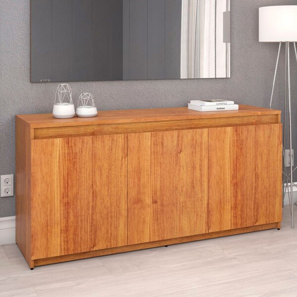 Balcão Buffet Empório Com Espelho 3 Portas Mel - Viero Móveis