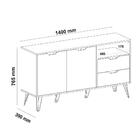 Balcão Buffet Estocolmo 2 Portas 2 Gavetas Carvalho/grafite/b