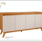 Balcão Buffet Flip 4 Portas  2 Prateleiras Mel/off White - Vi