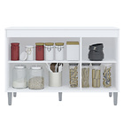 Balcão Buffet Gabinete Cozinha Manu 120cm Com Tampo 3 Portas