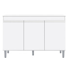 Balcão Buffet Gabinete Cozinha Manu 120cm Com Tampo 3 Portas