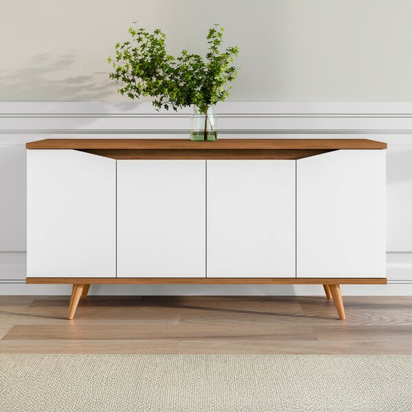 Balcão Buffet Grace 4 Portas Branco/cedro - Casa D