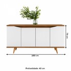 Balcão Buffet Grace 4 Portas Branco/cedro - Casa D