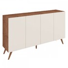 Balcão Buffet Iluminare 4 Portas Pé Retrô Seda/off White - Mo