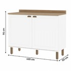 Balcão Buffet Iluminata 2 Portas 100% Mdf Branco - Genialflex