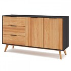 Balcão Buffet Lavis 2 Portas 3 Gavetas Madeira Maciça Preto L