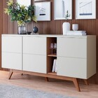 Balcão Buffet Light 3 Portas 1 Prateleira Off White/matte/fre