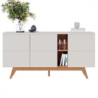 Balcão Buffet Light 3 Portas 1 Prateleira Off White/matte/fre