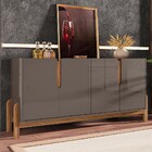 Balcão Buffet Lizz 4 Portas Cinza Perola/cedro 050518 - Casa D