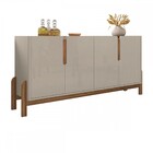 Balcão Buffet Lizz 4 Portas Off White/cedro 050518 - Casa D