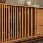 Balcão Buffet Madeira 170 Cm Ripado 3 Gavetas Sala De Jantar