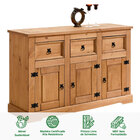 Balcão Buffet Madeira 3 Portas 3 Gavetas Rústico