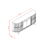 Balcão Buffet Mônaco 4 Portas 2 Gavetas Calacata/off White -