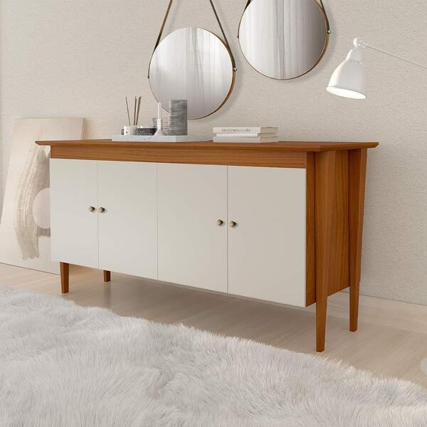 Balcão Buffet Moretta Para Sala De Estar 1,80m 4 Portas Em Md