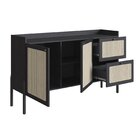 Balcão Buffet Palhinha 2 Gavetas 2 Portas 139cm Pé Madeira Pé