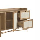 Balcão Buffet Palhinha 2 Gavetas 2 Portas 139cm Pé Metal Hano