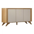 Balcão Buffet Pampulha 3 Portas 2 Prateleiras Cinamomo/off Wh