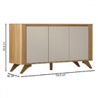 Balcão Buffet Pampulha 3 Portas 2 Prateleiras Cinamomo/off Wh