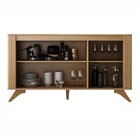 Balcão Buffet Pampulha 3 Portas 2 Prateleiras Cinamomo/off Wh