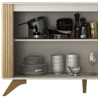 Balcão Buffet Pampulha 3 Portas 2 Prateleiras Off White/cinam