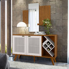 Balcão Buffet Para Sala De Estar 02 Portas Com Nicho Adega At