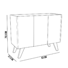 Balcão Buffet Para Sala De Estar 03 Portas Vigo N01 Ypê Off W