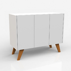 Balcão Buffet Para Sala De Estar 03 Portas Vigo N01 Ypê Off W