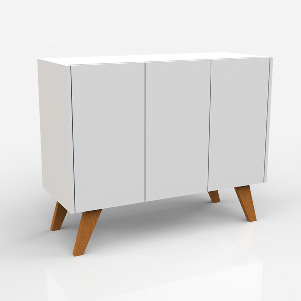 Balcão Buffet Para Sala De Estar 03 Portas Vigo N01 Ypê Off W