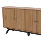 Balcão Buffet Pés Retrô 180cm 4 Portas Miles D01 Freijó/preto