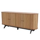 Balcão Buffet Pés Retrô 180cm 4 Portas Miles D01 Freijó/preto
