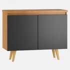 Balcão Buffet Premium 2 Portas 1 Prateleira Mel/preto - Viero