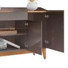 Balcão Buffet Ravena 4 Portas 1 Gaveta Cinza Perola/noce 050.