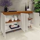 Balcão Buffet Ravena 4 Portas Branco/marrom - Pnr Móveis