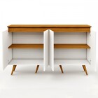 Balcão Buffet Ravena 4 Portas Branco/marrom - Pnr Móveis