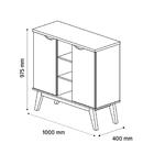 Balcão Buffet Retrô 2 Portas Prism - Branco - Patrimar Móveis