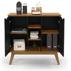 Balcão Buffet Retrô 2 Portas Prism - Preto Com Cumarú - Patri