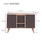 Balcão Buffet Retrô Com 2 Portas Carvalho E Grafite