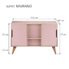 Balcão Buffet Retrô Com 2 Portas Carvalho E Rosa Claro