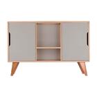 Balcão Buffet Retrô Com 2 Portas Carvalho E Verde Menta