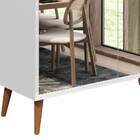 Balcão Buffet Retrô Com Espelho Delta 2 Portas Branco Gloss -