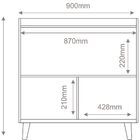 Balcão Buffet Retrô Com Espelho Delta 2 Portas Branco Gloss -