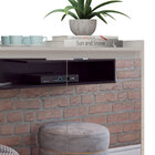 Balcao Buffet Retrô Com Espelho Delta 3 Portas Branco Gloss -