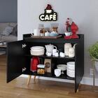 Balcão Buffet Retrô Delta 2 Portas Preto - Moveisaqui