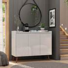 Balcao Buffet Retrô Delta 3 Portas Branco Gloss - Moveisaqui