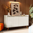 Balcao Buffet Retrô Delta 4 Portas Off White - Moveisaqui