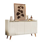 Balcao Buffet Retrô Delta 4 Portas Off White - Moveisaqui