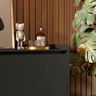 Balcao Buffet Retrô Delta 4 Portas Preto - Moveisaqui